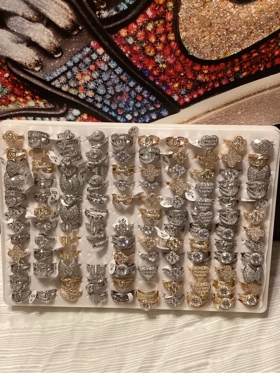 Jewelry - Assorted Pave Cocktail Rings - Gold & Silver Tones
